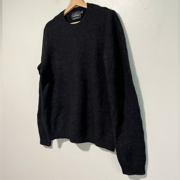 Topman Men’s Black Textured Knit Crewneck Sweater - Size Medium - Picture 4 of 11